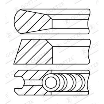 Jeu de segments de pistons GOETZE ENGINE 08-784800-10
