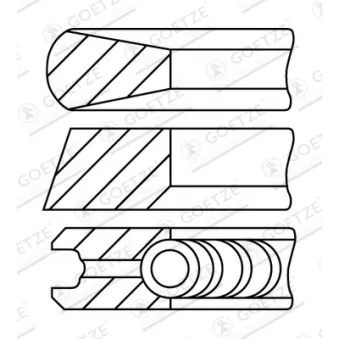Jeu de segments de pistons GOETZE ENGINE 08-785400-10