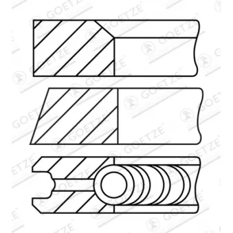Jeu de segments de pistons GOETZE ENGINE 08-452907-00