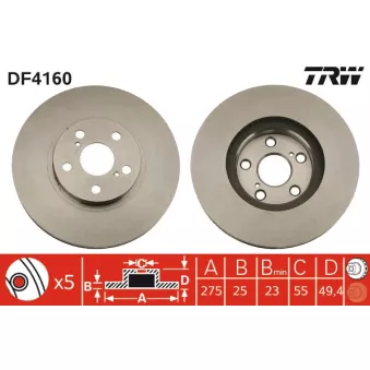 Jeu de 2 disques de frein avant TRW