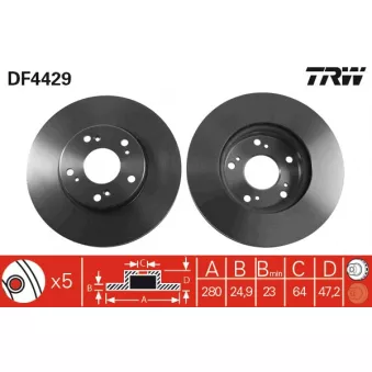 Jeu de 2 disques de frein avant TRW