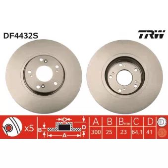 Jeu de 2 disques de frein avant TRW