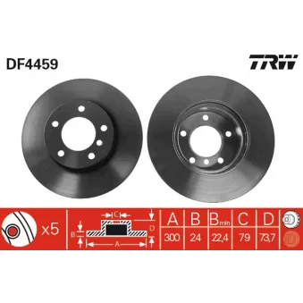 Jeu de 2 disques de frein avant TRW