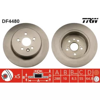Jeu de 2 disques de frein arrière TRW