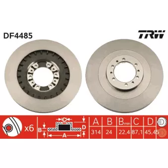 Jeu de 2 disques de frein avant TRW