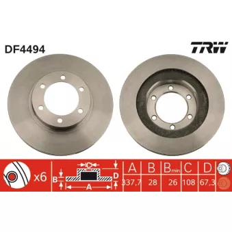 Jeu de 2 disques de frein avant TRW