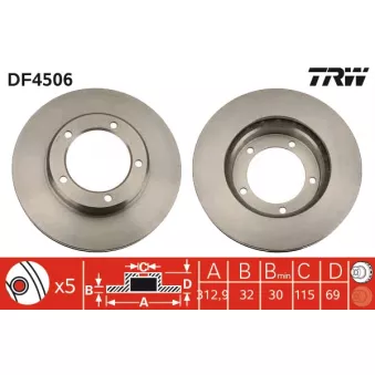 Jeu de 2 disques de frein avant TRW