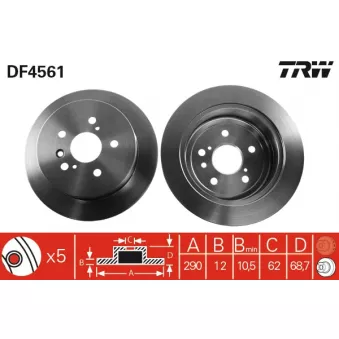 Jeu de 2 disques de frein arrière TRW