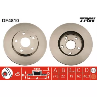 Jeu de 2 disques de frein avant TRW