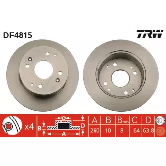 Jeu de 2 disques de frein arrière TRW