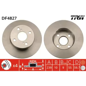 Jeu de 2 disques de frein arrière TRW