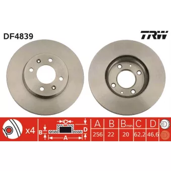 Jeu de 2 disques de frein avant TRW