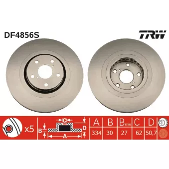Disque de frein avant droit TRW