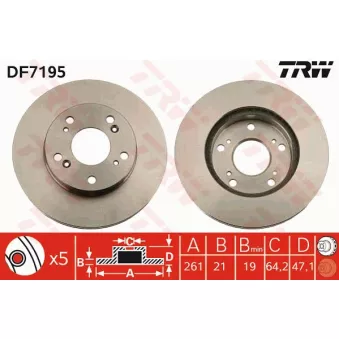 Jeu de 2 disques de frein avant TRW