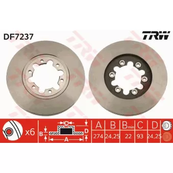 Jeu de 2 disques de frein avant TRW