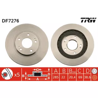 Jeu de 2 disques de frein avant TRW