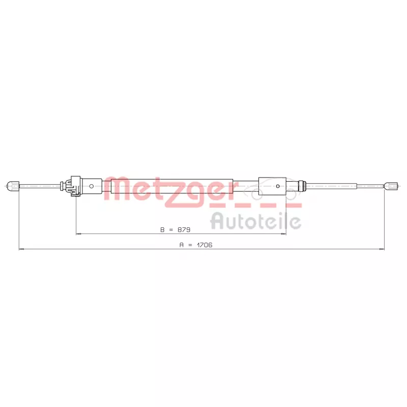 Tirette à câble, frein de stationnement METZGER 10.4525