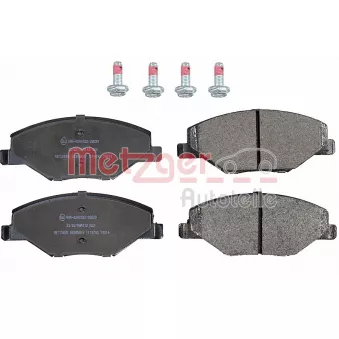 Jeu de 4 plaquettes de frein avant METZGER 1170793