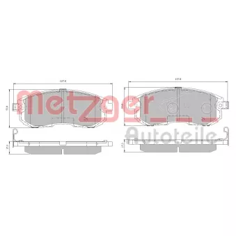 Jeu de 4 plaquettes de frein avant METZGER 1170851