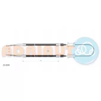 Tirette à câble, frein de stationnement ADRIAUTO 03.0208