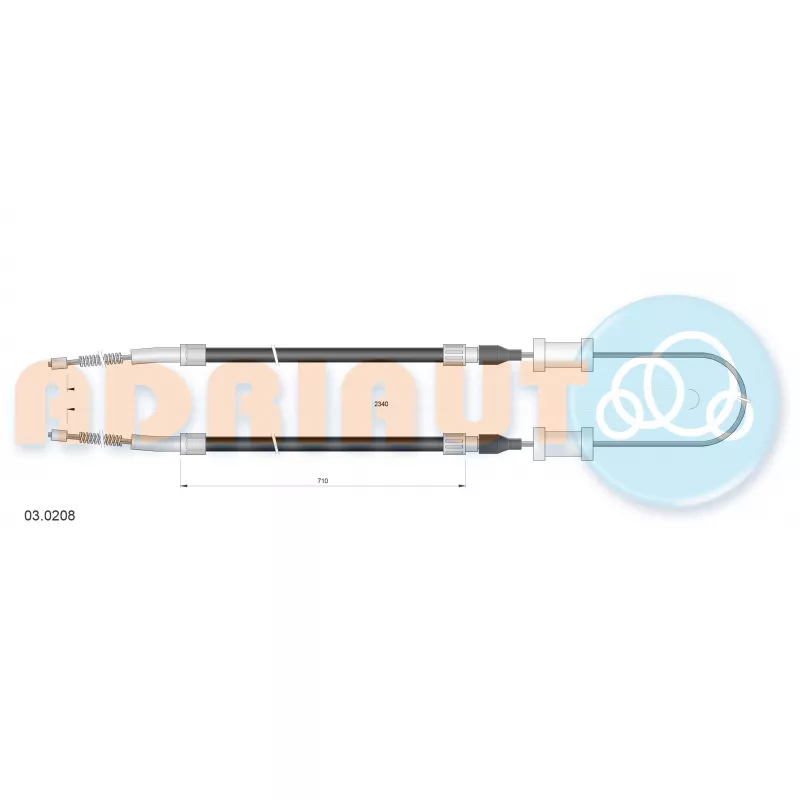 Tirette à câble, frein de stationnement ADRIAUTO 03.0208