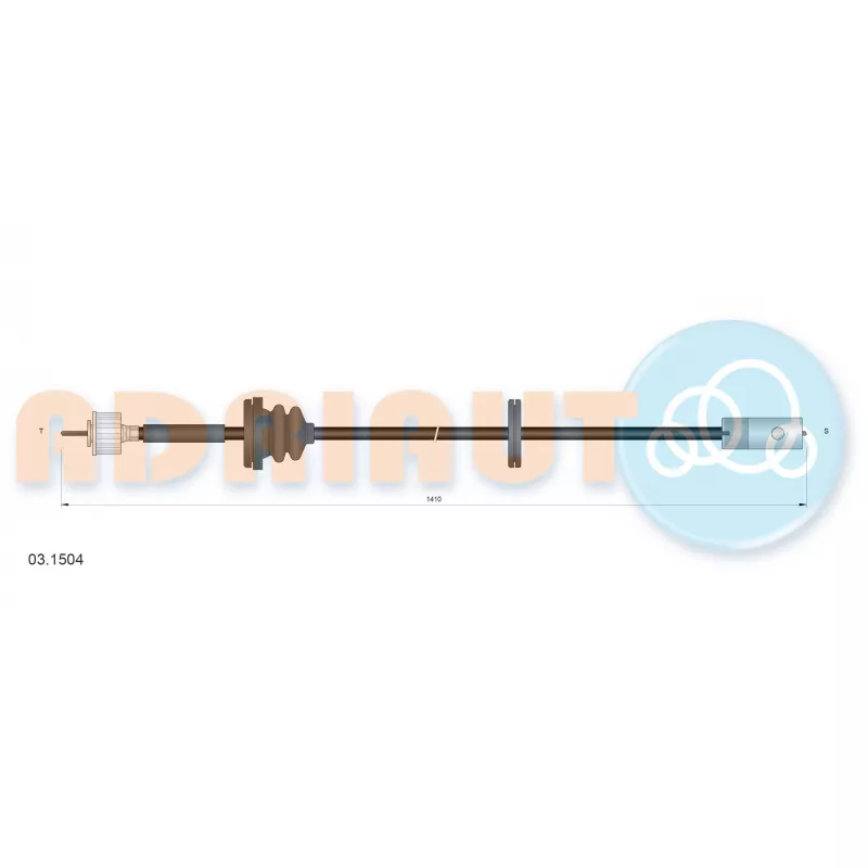 Câble flexible de commande de compteur ADRIAUTO 03.1504