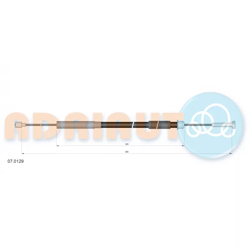 Tirette à câble, commande d'embrayage ADRIAUTO 07.0129