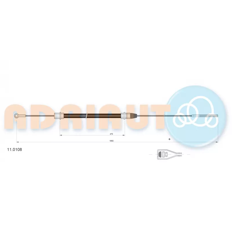 Tirette à câble, commande d'embrayage ADRIAUTO 11.0108