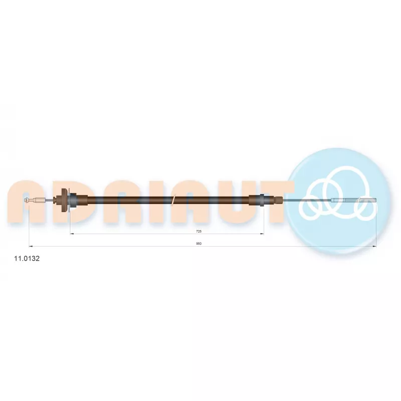 Tirette à câble, commande d'embrayage ADRIAUTO 11.0132