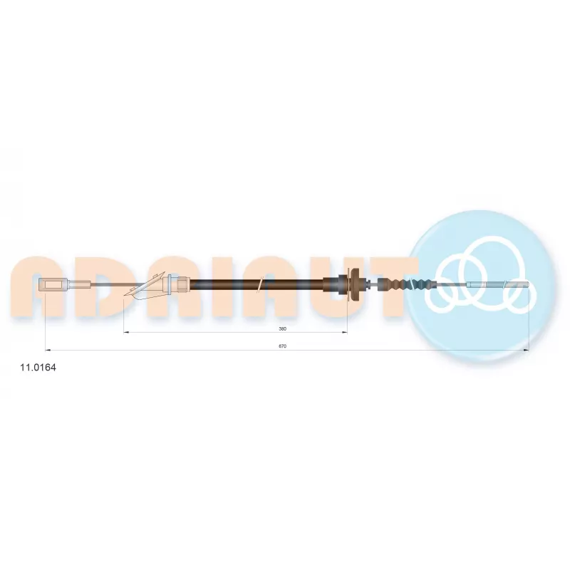 Tirette à câble, commande d'embrayage ADRIAUTO 11.0164