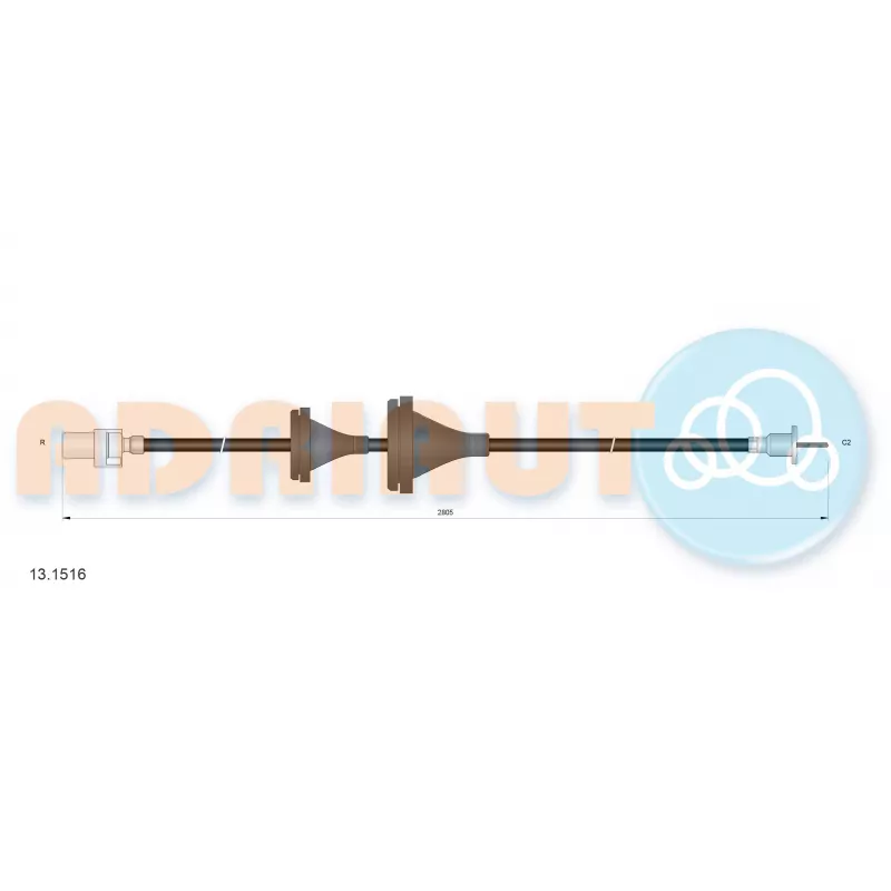Câble flexible de commande de compteur ADRIAUTO 13.1516