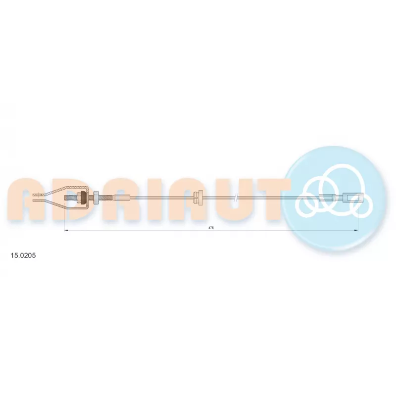 Tirette à câble, frein de stationnement arrière droit ADRIAUTO 15.0205