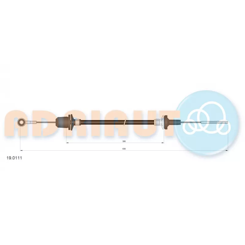 Tirette à câble, commande d'embrayage ADRIAUTO 19.0111