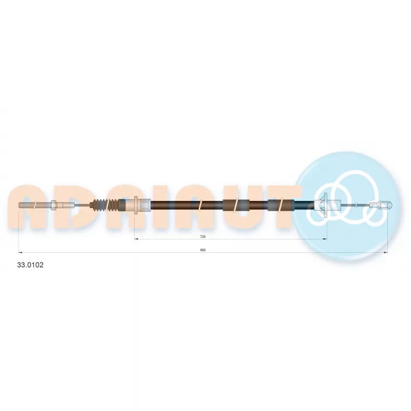 Tirette à câble, commande d'embrayage ADRIAUTO 33.0102
