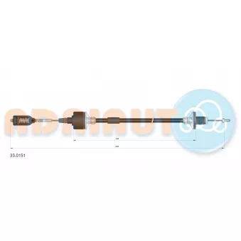 Tirette à câble, commande d'embrayage ADRIAUTO 33.0151