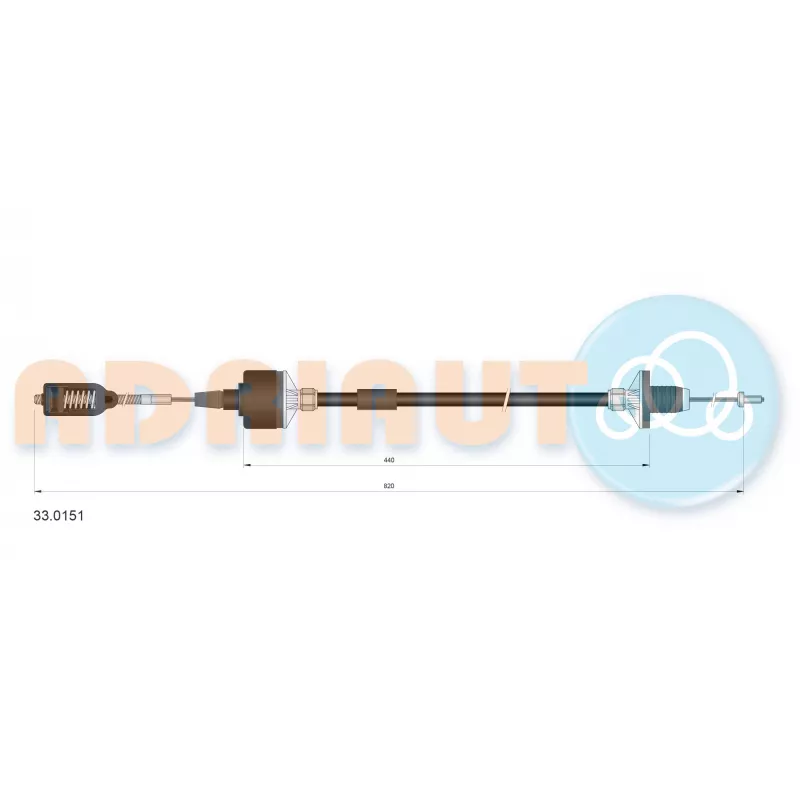 Tirette à câble, commande d'embrayage ADRIAUTO 33.0151