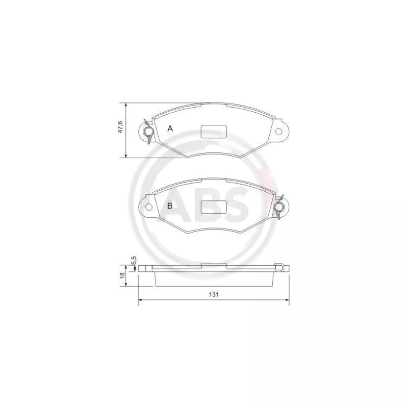 Jeu de 4 plaquettes de frein avant A.B.S. 37040
