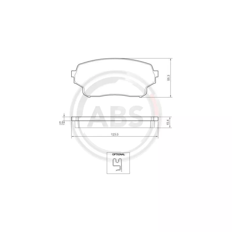 Jeu de 4 plaquettes de frein avant A.B.S. 37503