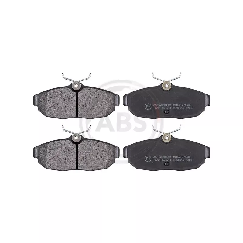 Jeu de 4 plaquettes de frein arrière A.B.S. 37663