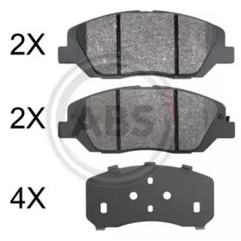 Jeu de 4 plaquettes de frein avant A.B.S. 37880