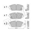Jeu de 4 plaquettes de frein avant METELLI 22-1237-0 - Visuel 2