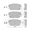 Jeu de 4 plaquettes de frein avant METELLI 22-1241-0 - Visuel 1