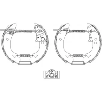 Kit de freins arrière (prémontés) HELLA PAGID 8DB 355 004-331
