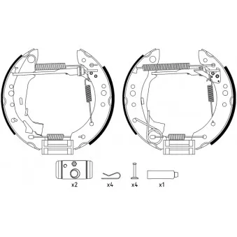 Kit de freins arrière (prémontés) HELLA PAGID 8DB 355 004-741