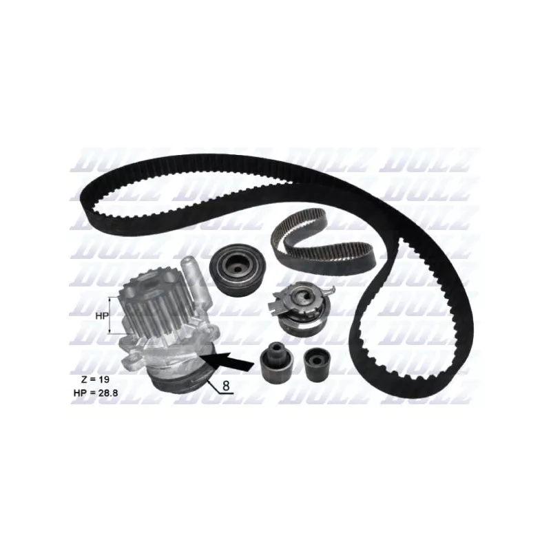 Pompe à eau + kit de courroie de distribution DOLZ KD248