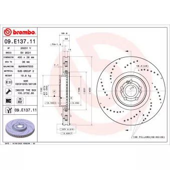 Jeu de 2 disques de frein avant BREMBO 09.E137.11