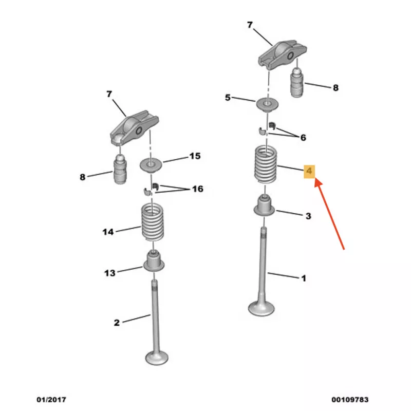 Ressort de soupape OE 0952C4