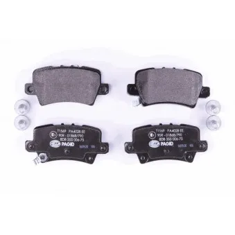 Jeu de 4 plaquettes de frein arrière HELLA PAGID 8DB 355 006-751