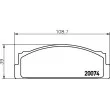 Jeu de 4 plaquettes de frein arrière HELLA PAGID 8DB 355 007-101 - Visuel 2