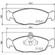Jeu de 4 plaquettes de frein avant HELLA PAGID 8DB 355 007-531 - Visuel 2